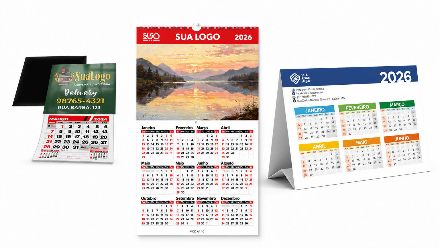 CALENDÁRIOS E FOLHINHAS 2026